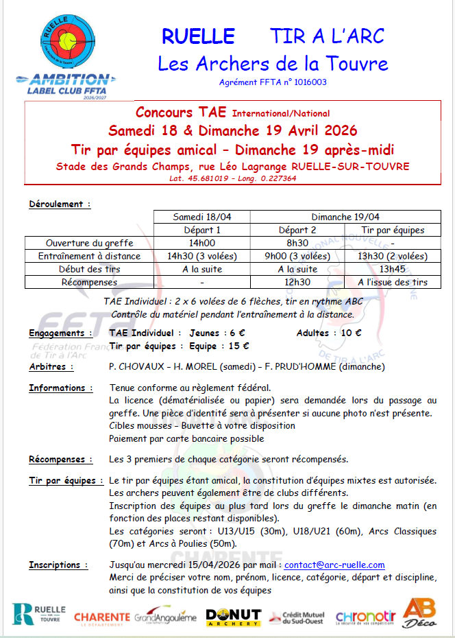 TAE Ruelle 18-19 avril 2026