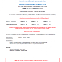 Concours Beursault 7-8 novembre 2026